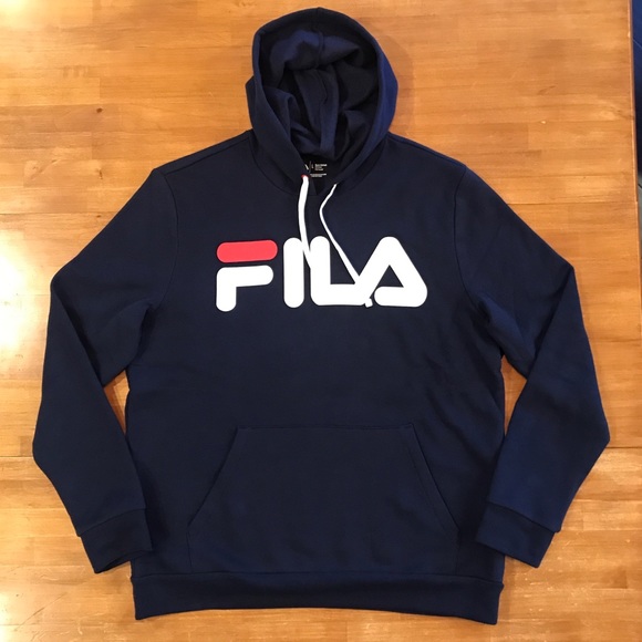 FILA Navy Blue Fleece Hoodie - Picture 1 of 4